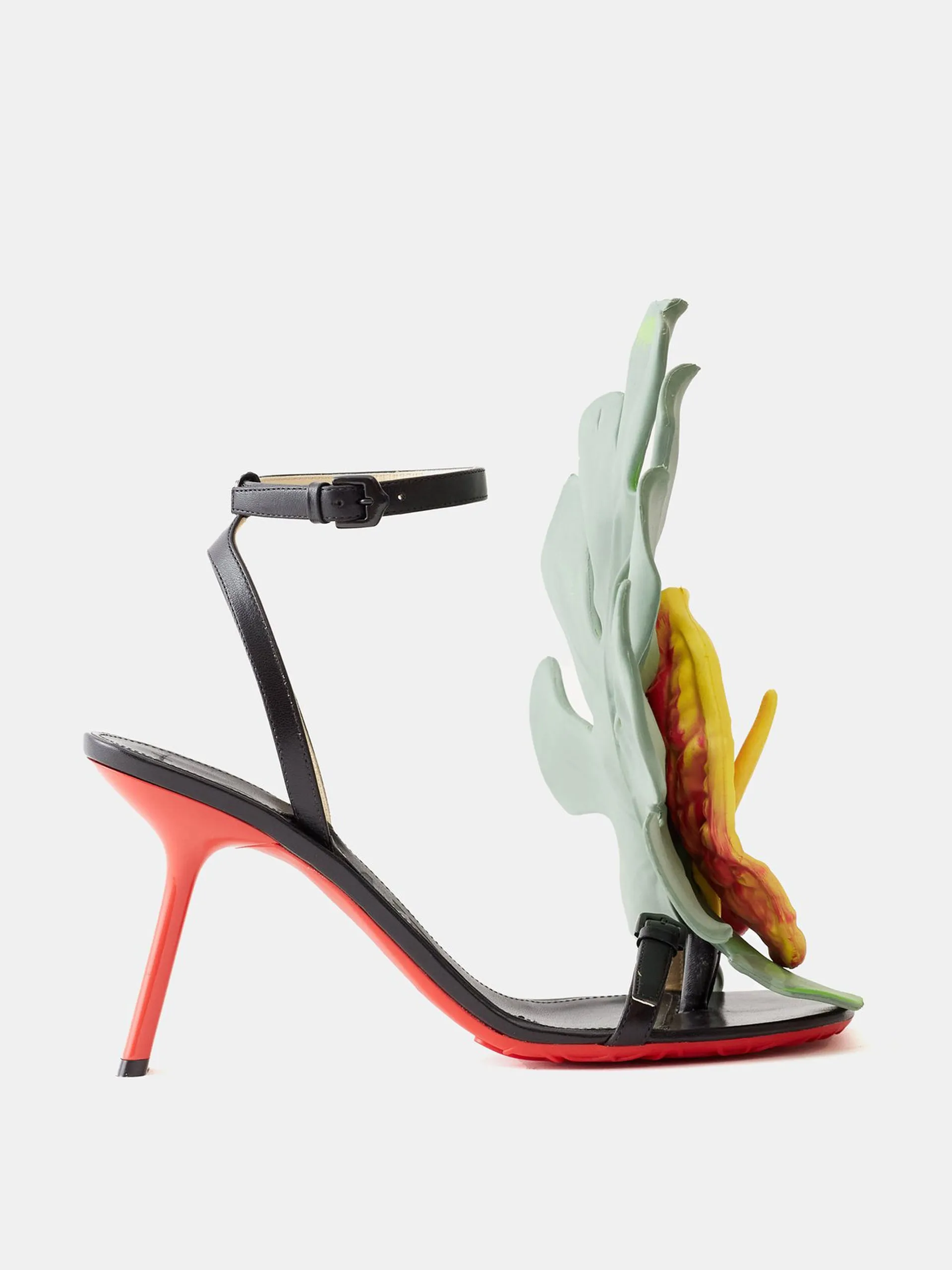 Anthurium flower embellished sandals
