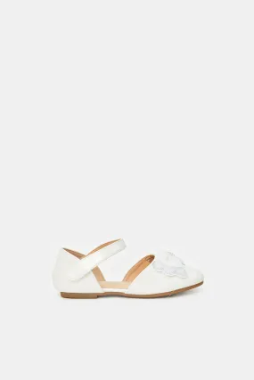 Girls White Bow Sandal