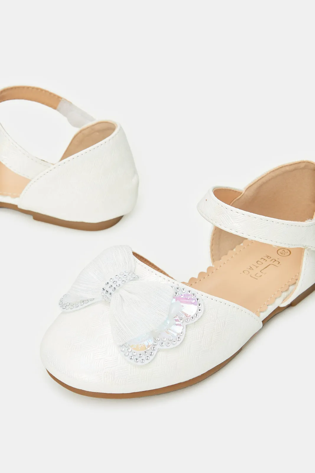 Girls White Bow Sandal