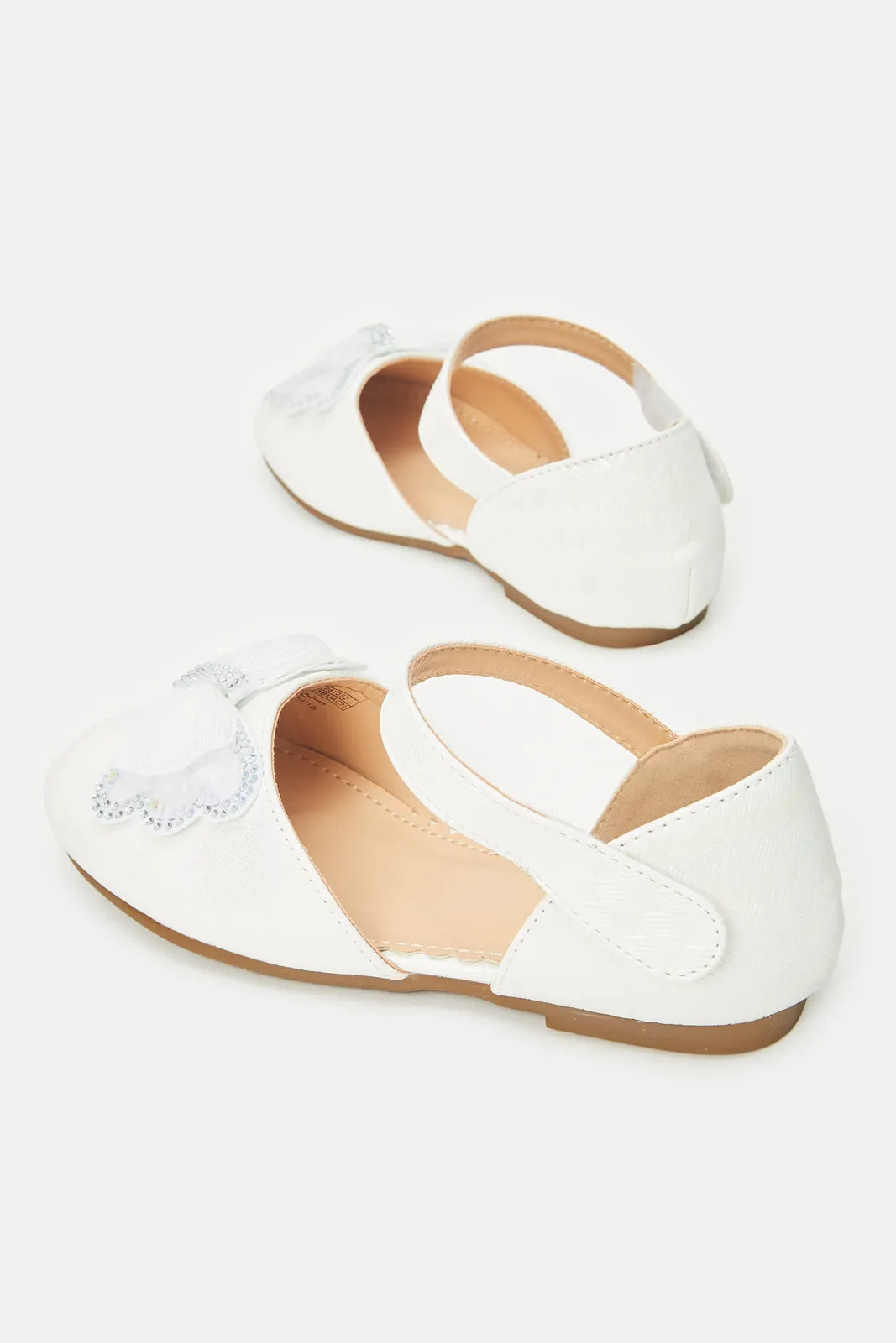 Girls White Bow Sandal