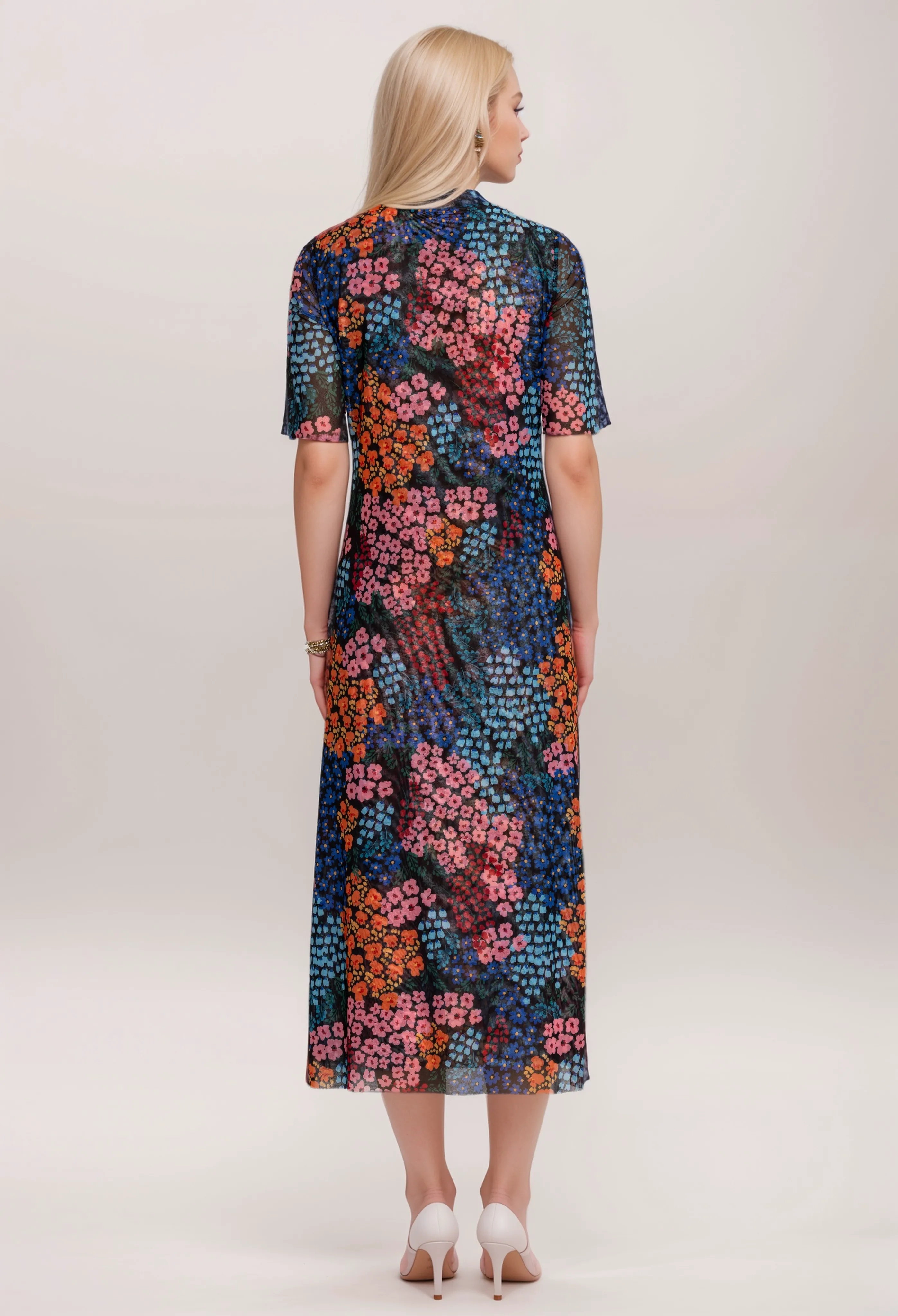 Johnny Was Jade Astrid Mesh Midi Dress L32724 Boho Chic