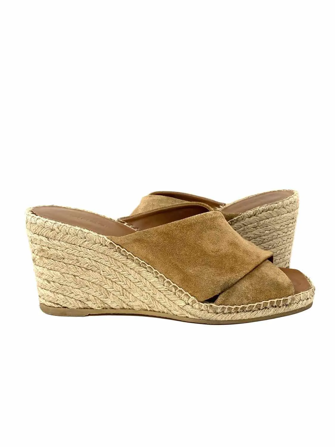 Vince Women's Brown Wedge Espadrille Size 9.5 Sandals