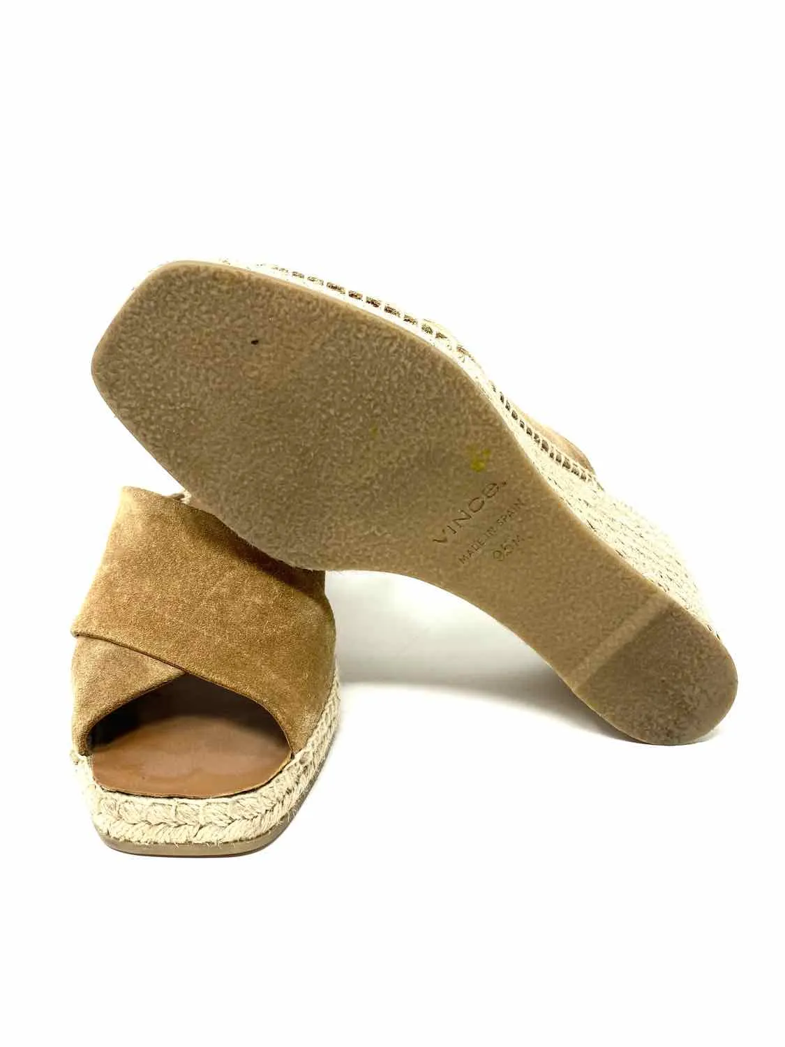Vince Women's Brown Wedge Espadrille Size 9.5 Sandals